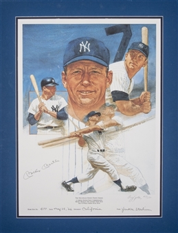 Mickey Mantle Autographed/Inscribed Commemorative 536 Lifetime Home Runs & 18 World Series Home Runs Print by Cliff Spohn LE 477/536 (JSA)